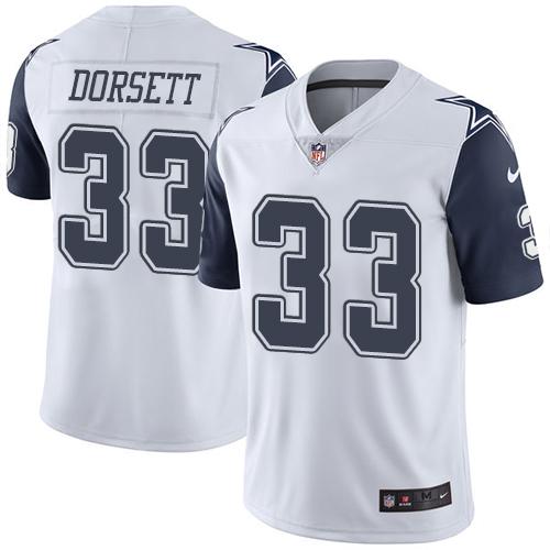 Nike Cowboys #33 Tony Dorsett White Men's Stitched NFL Limited Rush Jersey - Click Image to Close